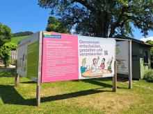 Die Wanderausstellung der Regio-V zum gemeinschaftlichen Bauen und Wohnen ist derzeit in Langenegg zu sehen. Sie steht für weitere Aufstellungsorte zur Verfügung.